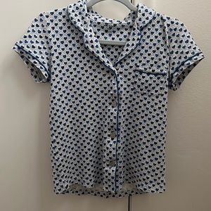 Roller Rabbit Blue Hearts Pajama Size XS